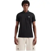 EA7 per uomo. 8NPF13_PJRGZ Polo premium nera (XXS), Nero, Casual, Poliamide, Manica corta