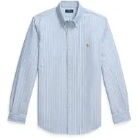 Ralph Lauren per uomo. 710928918008 Camicia Oxford a righe blu su misura (XL), Casual, Cotone, Classico, Manica lunga