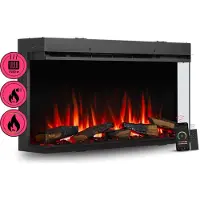 IN & OUT HOUSE GmbH Caminetto elettrico da incasso BALDERIA Athena 36 – Potenza termica fino a 1500 W, nero