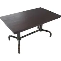 Mendler Tavolo da pranzo MCW-P31, tavolo da pranzo in legno industriale 140x80cm ~ scuro, struttura in bronzo