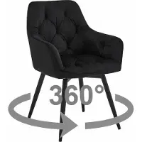 Leobert Sedia JORK360 - velluto nero / gambe nere x 1