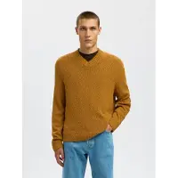Selected Maglione A V Uomini Marrone XL