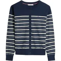 Tommy Hilfiger Jersey Crew Neck Cardigan Dark Night Navy/calico Multi Taglia: L | Cardigan Outlet | Donna | Nero