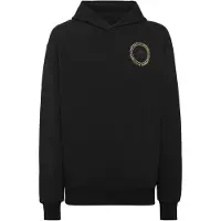 Plein sport Felpa slim fit in cotone con cappuccio e spalle scese