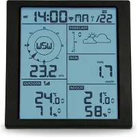 Alecto WS5200 - Stazione meteorologica professionale 6 in 1 WLAN con app e sensore esterno wireless, nero