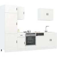 vidaXL Set di armadietti da cucina 7 pezzi Porto in legno bianco
