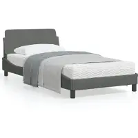 vidaXL Struttura letto "Dover" grigio scuro 100x200 cm in tessuto