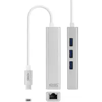 Nanocable Hub Da Usb-c Maschio A Gigabit Ethernet Con 3 Porte Usb Femmina