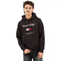 Tommy Hilfiger Tommy Embro Flag Hoodie Chocolate Taglia: L | Felpe con cappuccio Outlet | Uomo | Marrone