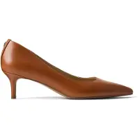 Ralph Lauren per donna. 802P09030002 Décolleté Adrienne in pelle marrone (35.5), Beige, 3 a 5cm, Nessuno, Casual, Classico