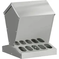 vidaXL Mangiatoia per polli argento 30 x 30 x 39 cm Acciaio zincato