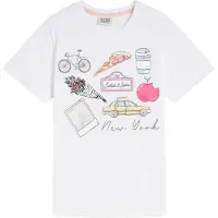 Scotch & Soda Girls New York Graphic Tee Bright White Taglia: L | T-shirt Outlet | Unisex | Bianco