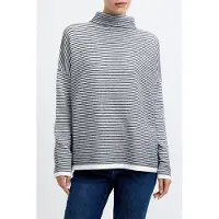 French Connection Babysoft Stripe Lena High Nk Winter Wht/midnight Taglia: L | Maglioni a maglia Outlet | Donna