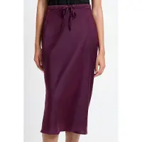 French Connection Satin Bias Tie Skirt Burgundy Taglia: M | Minigonne Outlet | Donna | Marrone