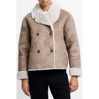 French Connection Faux Suede Db Taupe Taglia: M | Giacche in ecopelliccia Outlet | Donna | Nero