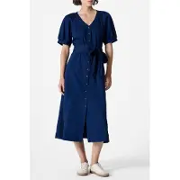 French Connection Zaves Chambray Ss Dress Chambray Blue Taglia: 12 | Abiti Midi Outlet | Donna | Blu