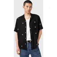 AllSaints Fleur Peace Ss Shirt Jet Black Taglia: M | Camicie Casual Outlet | Uomo | Nero