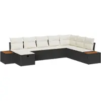 vidaXL Set di divani da giardino con cuscini 8 pezzi in polirattan nero