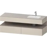 Duravit Collection One lavabo à encastrer avec meuble sous-vasque en console, 1600x550x600mm, niche basalte mat, vasque à droite, QA4796043830000, QA4796043830000