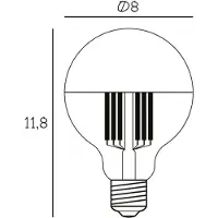 Design By Us Lampadina LED G80 con riflettore dorato, attacco E27, 3,6 W, 2.700 K