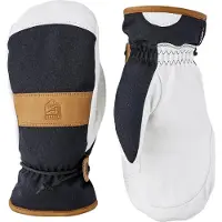 Hestra - Moffole in cuoio impermeabile - Voss Czone Mitt Black/Cork in Pelle - Taglia 10 - Nero