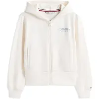 Tommy Hilfiger Girls High Rib Hem Zip Through Hoodie Ancient White Taglia: 16 | Abbigliamento Sportivo Outlet | Unisex | Bianco