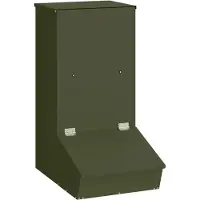 vidaXL Distributore di mangime per animali da esterno, colore verde oliva, dimensioni 55 x 38 x 76 cm, capacità 20 kg