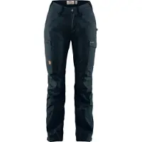 Fjällräven Women's Kaipak Trousers Curved Pantaloni da trekking Donna (36 - Fixed Length, nero/blu)