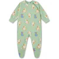 Sanetta Tutina / body per bambino 'Affe' beige / blu / kiwi