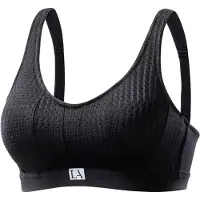 LASCANA Reggiseno sportivo nero / bianco