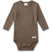 Sanetta Kid's Wool Body L/S Intimo lana merinos Bambini (68/74, marrone)