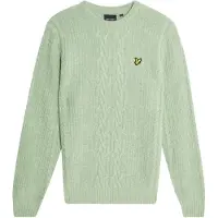 Lyle & Scott Ribbed Cable Knit Jumper Cold Mint Marl Taglia: M | Maglioni a maglia Outlet | Uomo | Ciano