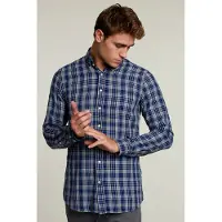 River Woods Custom Fit Checked Shirt Blue/grey Taglia: S | Camicie Casual Outlet | Uomo | Blu