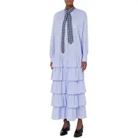 Moschino Cotton Poplin Dress Tie Blue Taglia: 42 | Maxi abiti Outlet | Donna | Blu