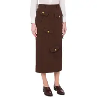 Moschino Military Twist Gabardine Skirt Brown Taglia: 40 | Minigonne Outlet | Donna | Marrone