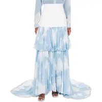 Moschino Long Skirt With In The Cloud Print Blue Taglia: 46 | Maxi gonne Outlet | Donna | Blu