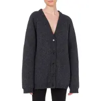 Moschino Oversized Cardigan In 100% Enlarge Shetland Grey Taglia: 40 | Giacche Outlet | Donna | Grigio