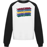 Moschino White And Black Sweatshirt With Print White Taglia: XS | Maglioni a maglia Outlet | Uomo | Nero