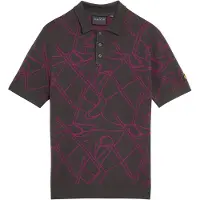 Lyle & Scott Golf Outline Knitted Polo Granite/claret Purple Taglia: XS | Polo Outlet | Uomo | Viola