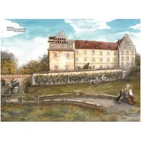 Pappnoptikum Calendario dell'Avvento "Il Gatto con gli stivali", Castello di Trebsen, carta, 38x27 cm