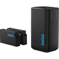GoPro - Caricabatteria doppio - Chargeur de Batterie Double MAX2 et 2 Batteries Enduro - Nero