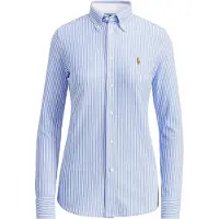 Ralph Lauren per donna. 211664416002 Camicia Oxford a righe blu in maglia (S), Casual, Cotone, Manica lunga