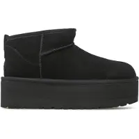 Ugg per donna. 1135092 Stivaletti alla caviglia in pelle nera W Classic Ultra Mini Platform (41), Nero, 3 a 5cm, Nessuno, Casual