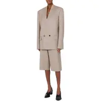 Moschino Yarn-dyed Wool Canvas Jacket Beige Taglia: 48 | Blazers Outlet | Donna | Marrone