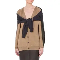 Moschino Layer Up Wool Cardigan Beige Taglia: 38 | Giacche Outlet | Donna | Marrone