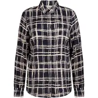Another Label Dreiser Check Shirt Long Sleeve Night Sky Check Taglia: XS | Maglie a manica lunga Outlet | Donna | Nero