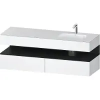 Duravit Collection One lavabo à encastrer avec meuble sous-vasque en console, 1600x550x600mm, niche en chêne noir, vasque à droite, QA4796016180010, QA4796016180010