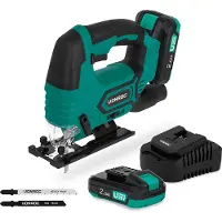 Vonroc Seghetto Alternativo a Batteria 20V | Incl. 2x batteria 2.0Ah e caricatore rapido