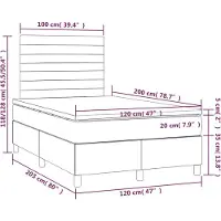 vidaXL Letto a molle con materasso grigio chiaro 120x200 cm in velluto