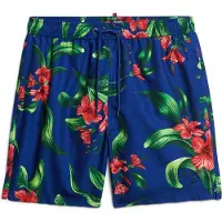 Superdry per uomo. M3010232A Costume da bagno con stampa hawaiana blu scuro (S), Beachwear, Polister riciclato, Sostenibile, Navy